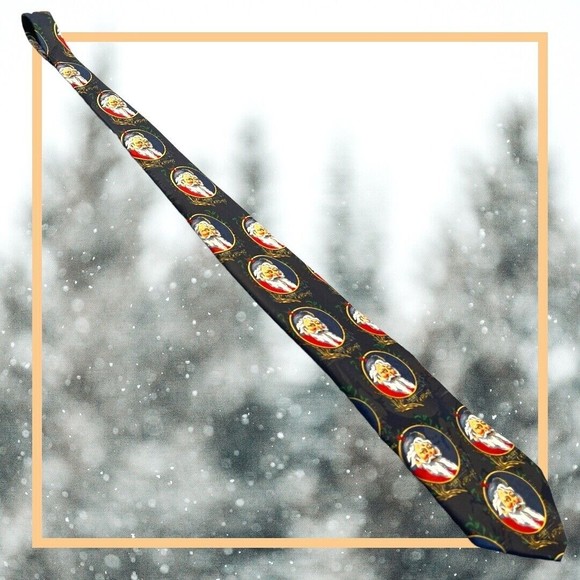 SANTA CLAUS Tie by Jingle Bells ~ MERRY CHRISTMAS Keith Daniels Design BLUE *NWT - Picture 7 of 7